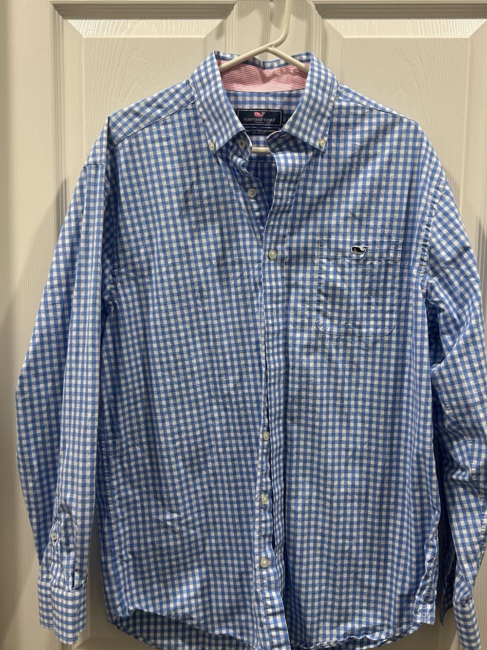 Vineyard Vines Blue and White Gingham Button-Down Shirt